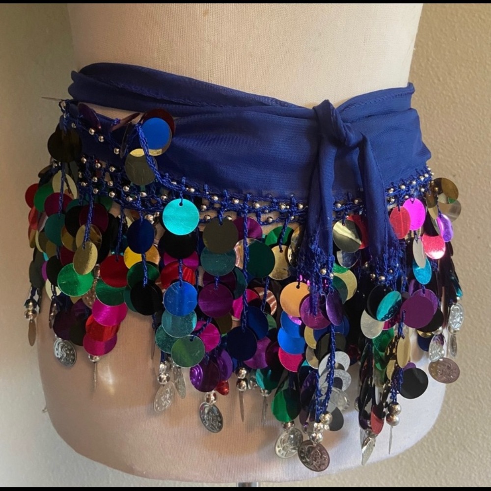 Scarf for belly dancer costume navy blue great condition